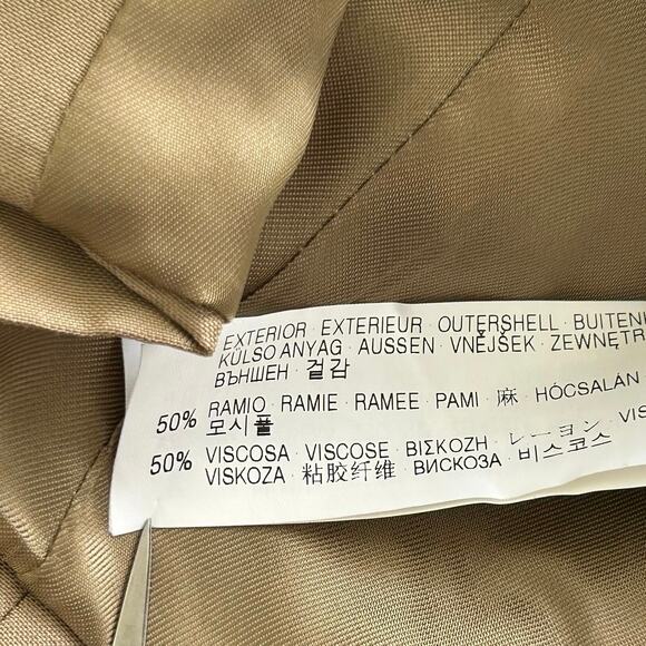 Tan Ruched Sleeve Women's Blazer - Picture 4 of 7